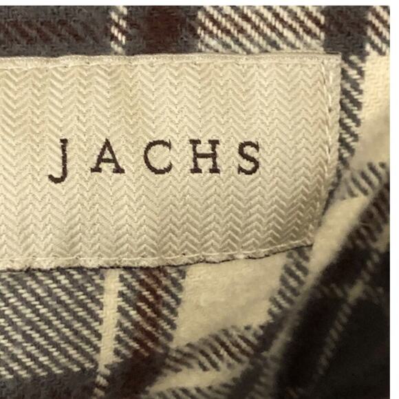 JACHS Heavyweight Tan Brown Plaid Flannel Shacket Men’s Medium - Picture 13 of 16